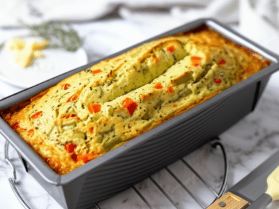 Cake salé sans gluten et sans lactose aux légumes