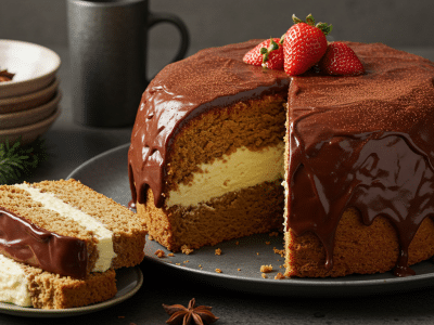 Bûche de Noël sans gluten et sans lactose