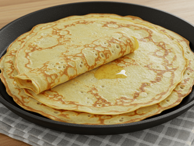 Crêpes sans gluten et sans lactose à la Maïzena