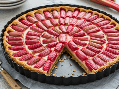 Tarte à la rhubarbe sans gluten et sans lactose