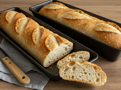 Baguette sans gluten maison croustillante