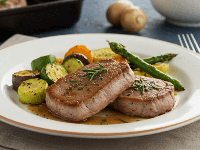 Filet Mignon de Porc Sans Lactose aux Herbes et Légumes