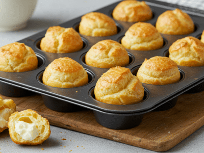 Gougères sans gluten, petits choux au fromage légers et savoureux