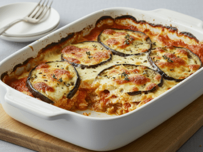 Gratin d&rsquo;aubergine sans gluten et sans lactose
