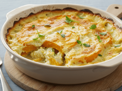 Gratin de Courge Butternut Sans Gluten et Sans Lactose