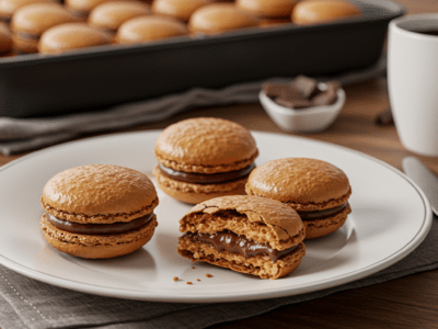 Macarons sans gluten aux amandes et ganache au chocolat
