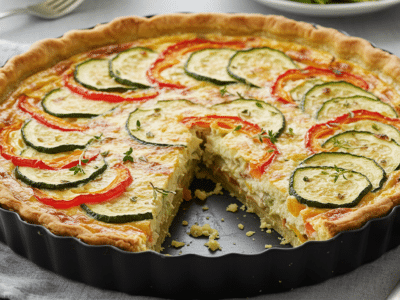 Quiche sans gluten et sans lactose aux légumes de saison