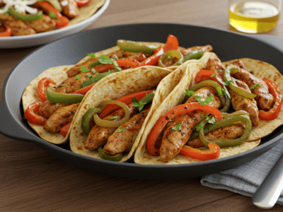 Recette de Fajitas sans gluten aux légumes et poulet