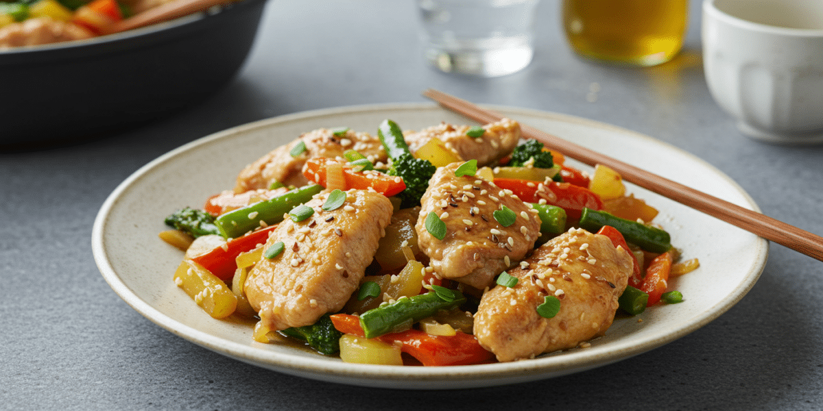 Recette de poulet sauté aux légumes sans gluten ni lactose