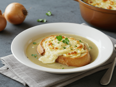 Soupe à l&rsquo;oignon traditionnelle sans gluten