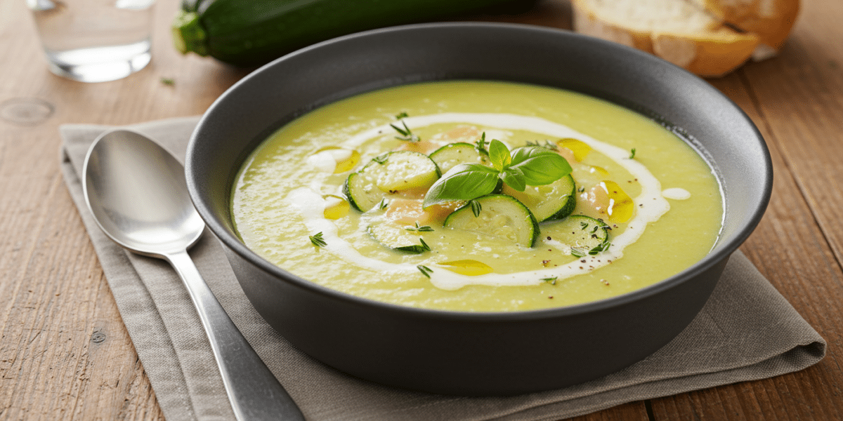 Soupe de courgette sans lactose, crémeuse et légère