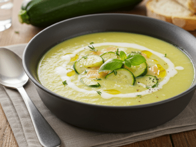 Soupe de courgette sans lactose, crémeuse et légère