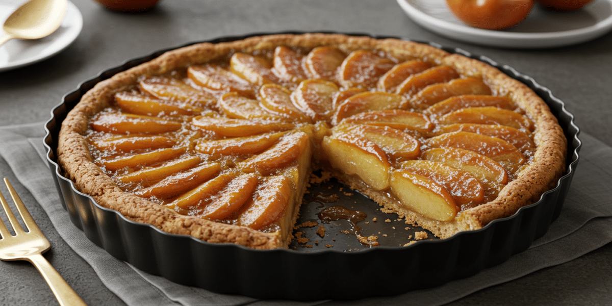 Tarte Tatin sans gluten traditionnelle aux pommes caramélisées