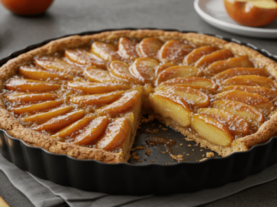 Tarte Tatin sans gluten traditionnelle aux pommes caramélisées