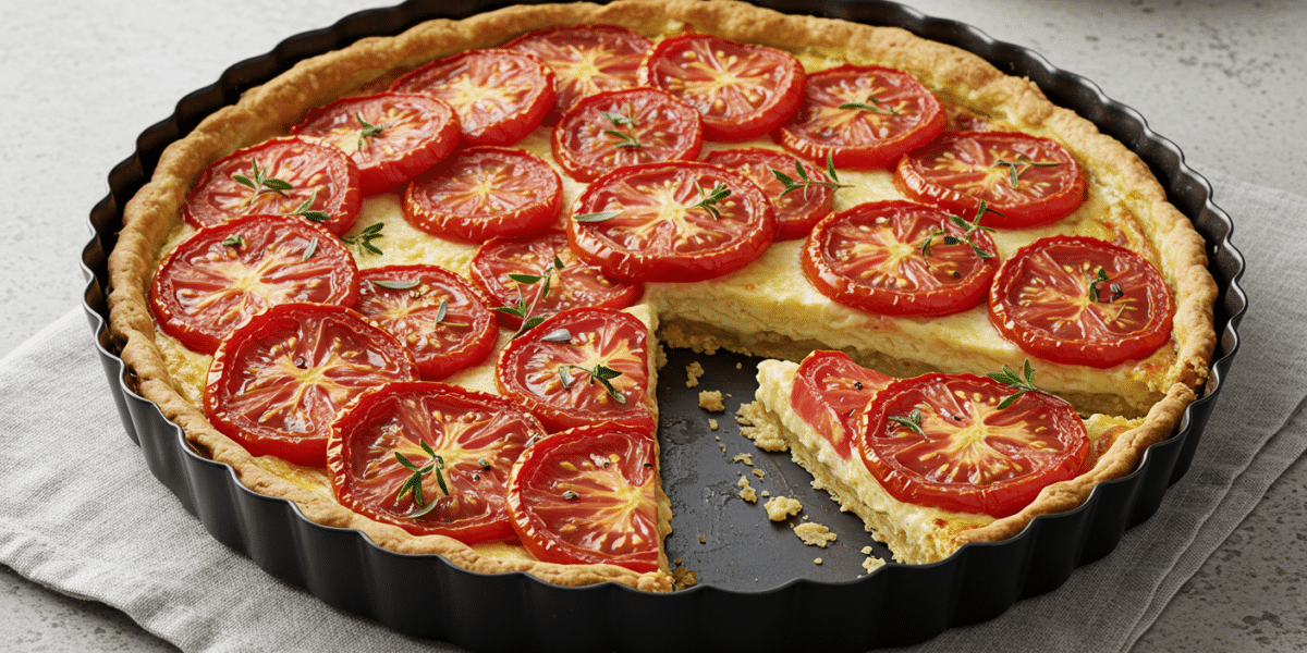 Tarte à la tomate sans gluten à la pâte maison