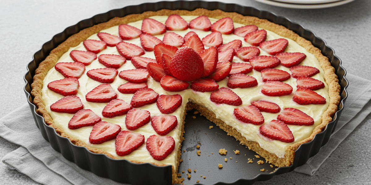 Tarte aux fraises sans gluten – pâte croustillante et crème pâtissière légère