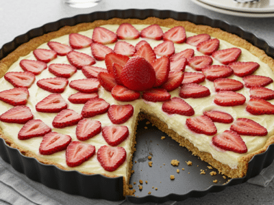 Tarte aux fraises sans gluten – pâte croustillante et crème pâtissière légère