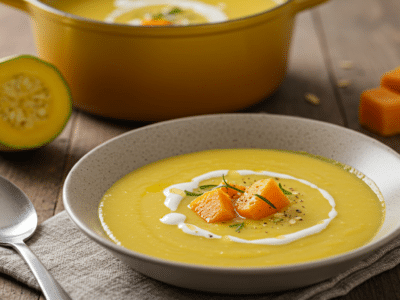 Velouté de courge butternut sans gluten et sans lactose
