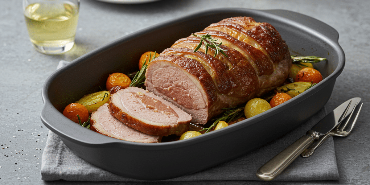 Chapon rôti sans gluten aux herbes et légumes de saison