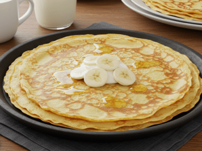 Crêpes sans lactose légères et moelleuses