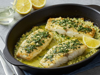 Filets de poisson panés sans gluten aux herbes et citron