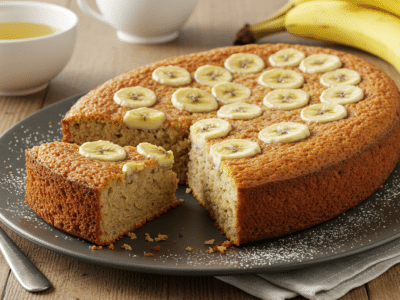 Gâteau à la banane sans œuf moelleux et savoureux