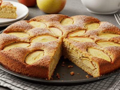Gâteau aux pommes sans œuf moelleux et parfumé