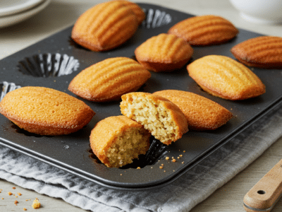 Madeleines sans lactose moelleuses et savoureuses