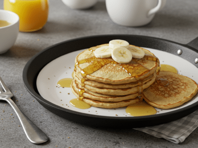 Pancakes sans œuf et sans beurre légers et moelleux
