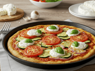 Pizza maison sans lactose, pâte moelleuse et garniture savoureuse