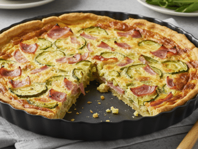 Quiche sans lactose aux légumes et jambon
