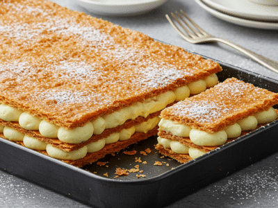 Recette de Millefeuille sans gluten à la crème pâtissière vanillée