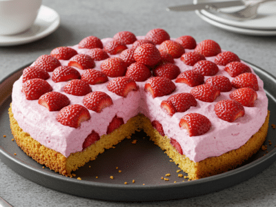 Recette de fraisier sans lactose, gâteau frais et léger aux fraises