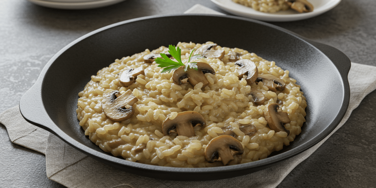 Risotto crémeux sans lactose aux champignons