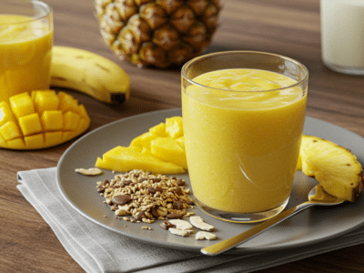 Smoothie tropical sans lactose aux fruits frais