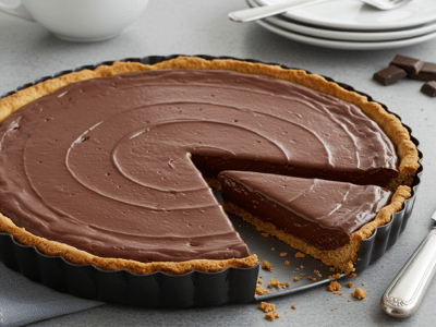 Tarte au chocolat sans lactose, gourmande et onctueuse