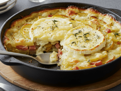 Tartiflette sans lactose au reblochon végétal