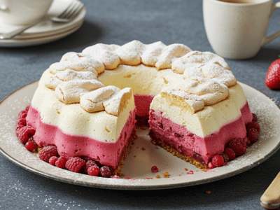 Vacherin sans lactose aux fruits rouges et meringues croustillantes