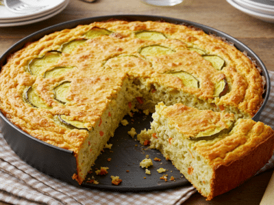 Cake salé sans œuf aux légumes et fromage