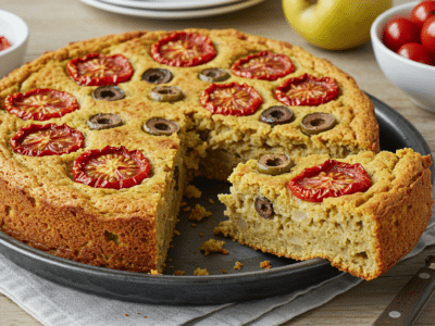 Cake salé sans lait et sans œuf aux légumes méditerranéens