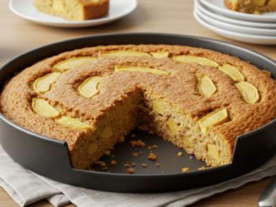 Gâteau moelleux sans beurre, sans œuf et sans sucre ajouté