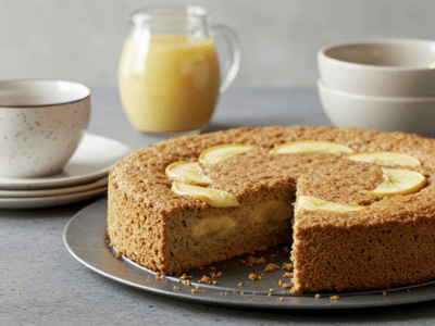 Gâteau moelleux vegan sans œuf, sans sucre et sans lait