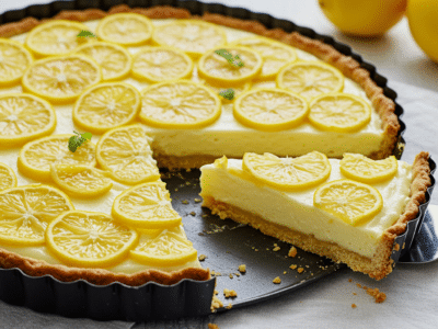 Tarte au citron sans œuf, légère et acidulée