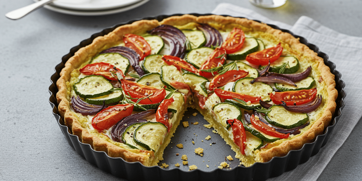 Tarte sans œuf aux légumes de saison