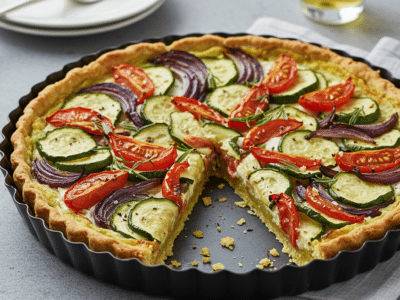 Tarte sans œuf aux légumes de saison