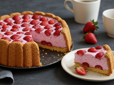 Charlotte aux fraises sans gluten et sans lactose