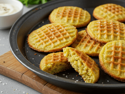 Gaufres salées aux pommes de terre sans œuf