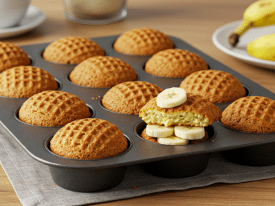 Gaufres sans œuf à la banane