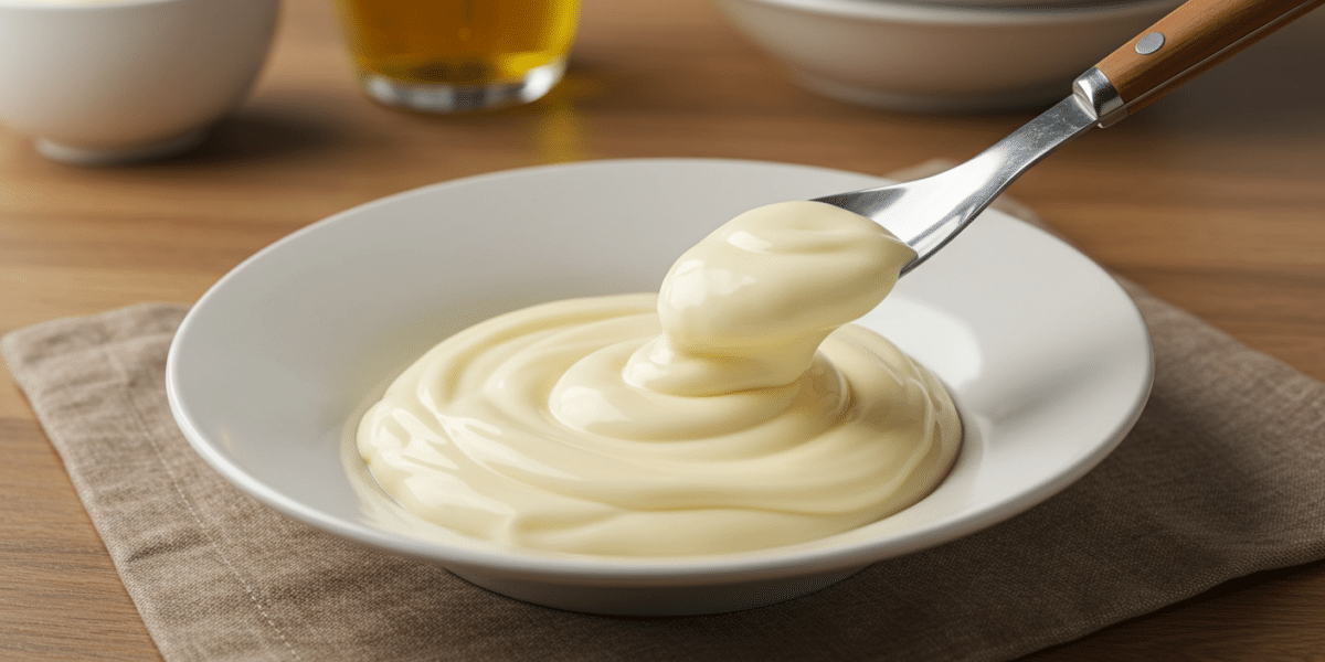 Mayonnaise sans œuf réalisée au Thermomix