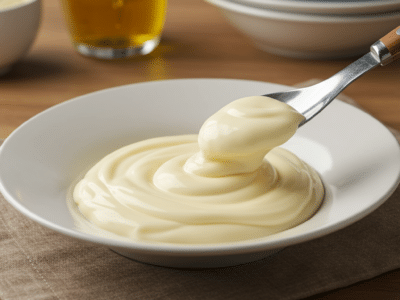 Mayonnaise sans œuf réalisée au Thermomix